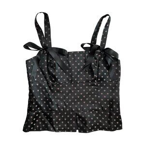 Vintage Mario Balthazar Womens Satin Whimsygoth Coquette Bustier‎ Top Black 12